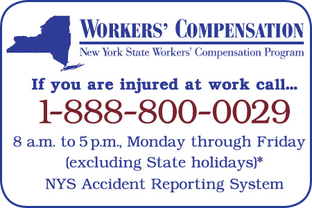 Workers Compensation Card with Phone Number