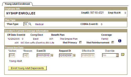 Young Adult Enrollment Form