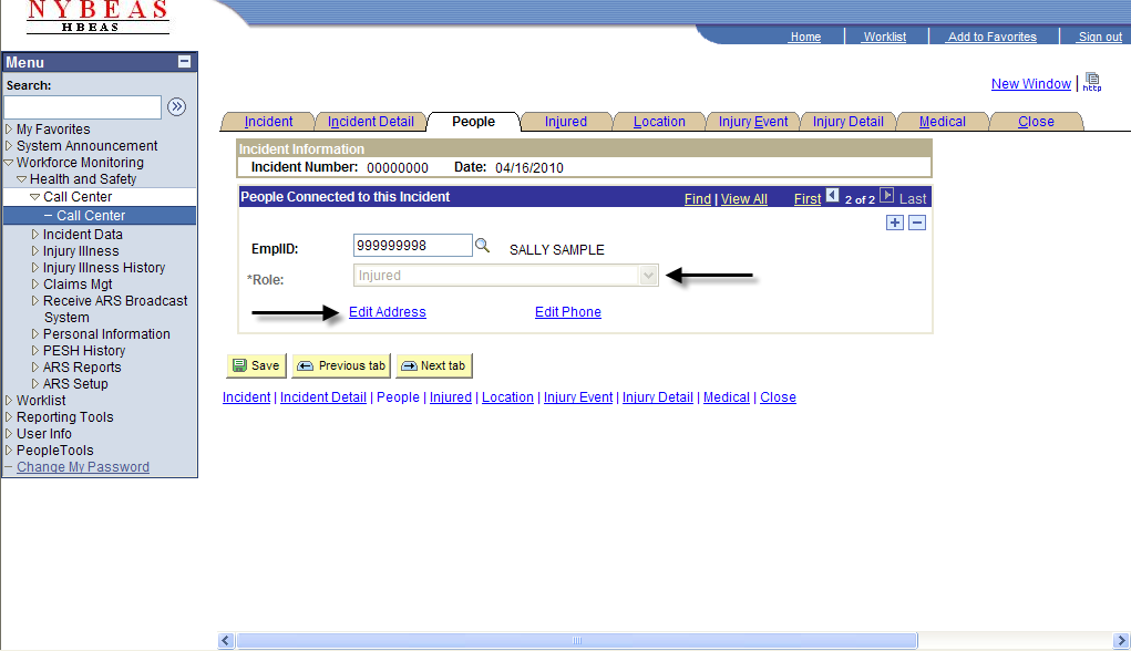 Call Center - People - Add Injured Employee Role