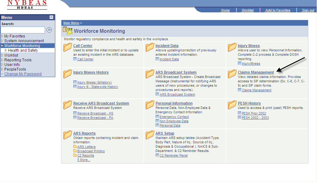 Workforce Monitoring screen showing different folders