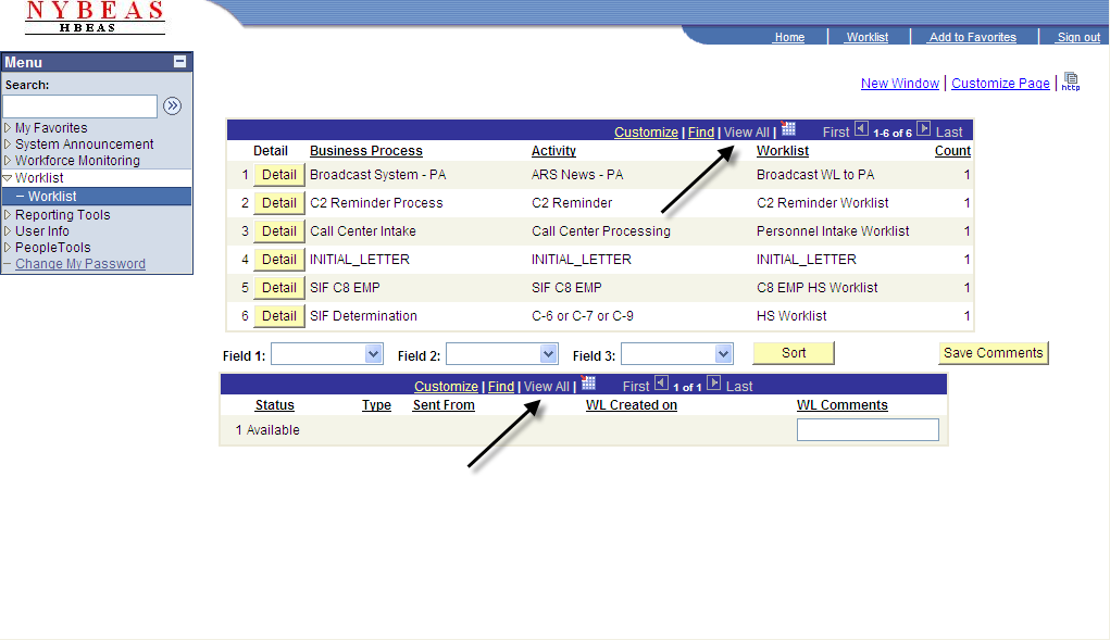 Visual representation of worklist details.